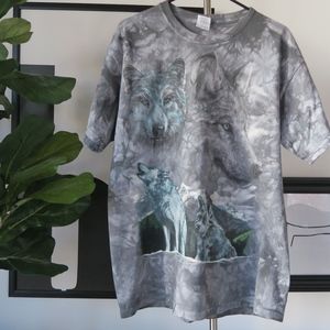 VINTAGE Custom 90's Wolf Tie Dye T-shirt